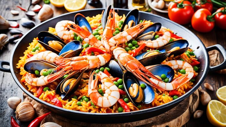 Meeresfrüchte spanischen Küche: Gambas, Tintenfisch und mehr.